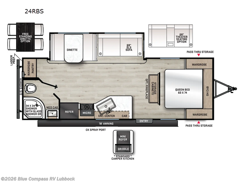 2026 Forest River Aurora 24RBS - New Travel Trailer For Sale by Blue Compass RV Lubbock in Lubbock, Texas features Slideout