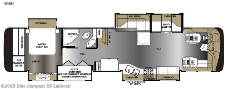 2015 Forest River Berkshire XL 40BH - Used Class A For Sale by Blue Compass RV Lubbock in Lubbock, Texas features Slideout