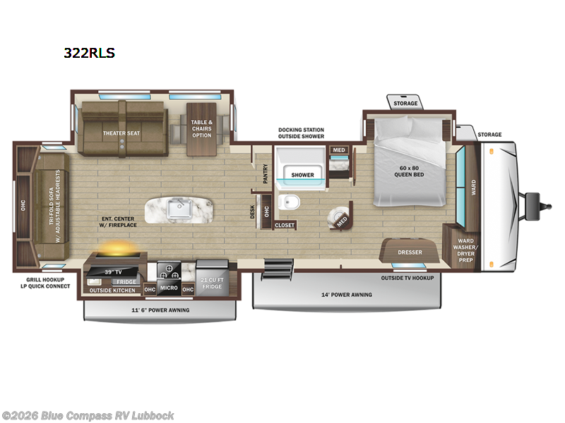 2023 Highland Ridge Open Range 322RLS - Used Travel Trailer For Sale by Blue Compass RV Lubbock in Lubbock, Texas features Slideout