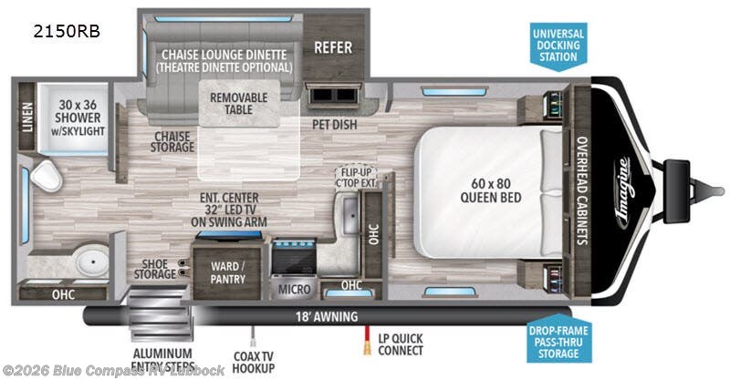 2020 Grand Design Imagine 2150RB - Used Travel Trailer For Sale by Blue Compass RV Lubbock in Lubbock, Texas features Slideout