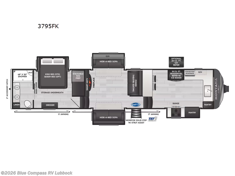 2025 Keystone Montana 3795FK - Used Fifth Wheel For Sale by Blue Compass RV Lubbock in Lubbock, Texas features Slideout