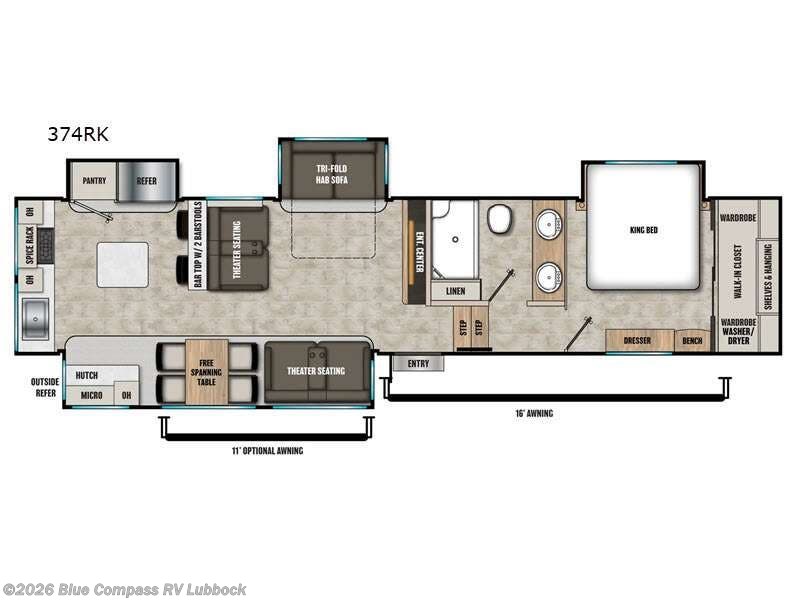 2027 Coachmen Brookstone 374RK - New Fifth Wheel For Sale by Blue Compass RV Lubbock in Lubbock, Texas features Slideout