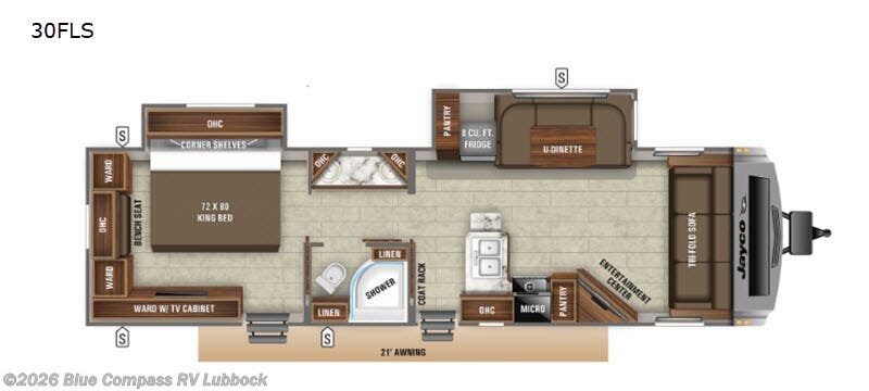 2020 Jayco White Hawk 30FLS - Used Travel Trailer For Sale by Blue Compass RV Lubbock in Lubbock, Texas features Slideout