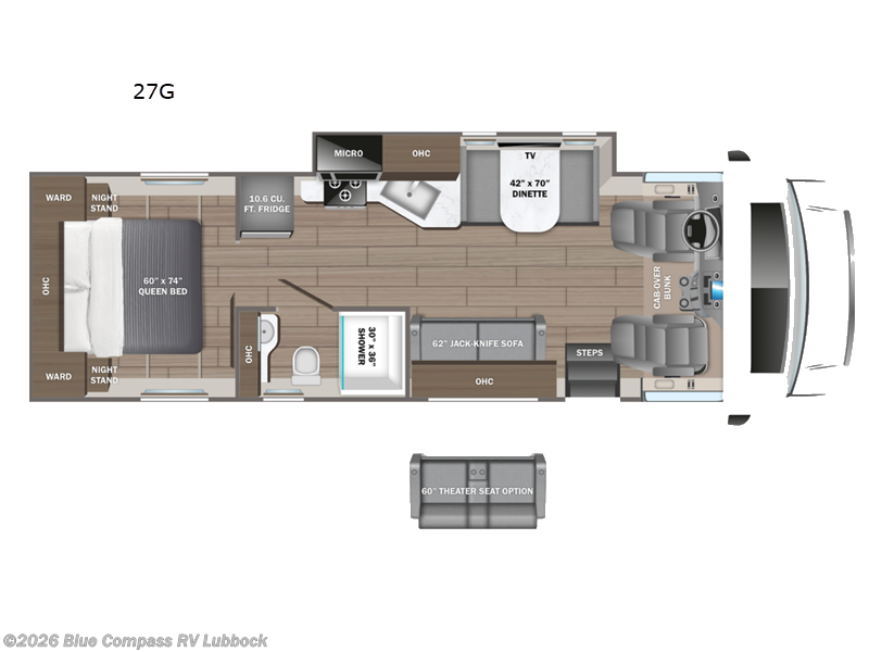 2027 Jayco Redhawk 27G - New Class C For Sale by Blue Compass RV Lubbock in Lubbock, Texas features Slideout