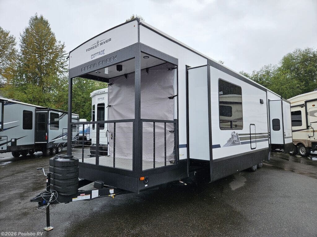 2025 Forest River Cedar Creek Cottage Cedar Creek Cottage - New Destination Trailer For Sale by Poulsbo RV in Everett, Washington features Awning