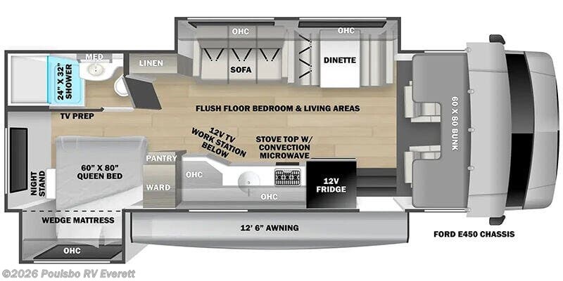 2026 Forest River Sunseeker LE Sunseeker LE - New Class C For Sale by Poulsbo RV Everett in Everett, Washington features Awning