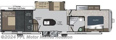 Floorplan of 2013 Keystone Raptor 381LEV