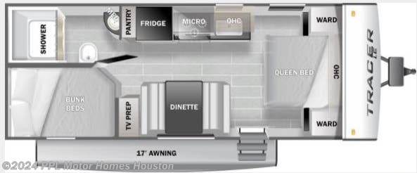 Floorplan of 2021 Glaval Primetime Tracer Le 200BHSLE