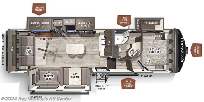 2022 Forest River Rockwood Ultra Lite 2883WS Floorplan