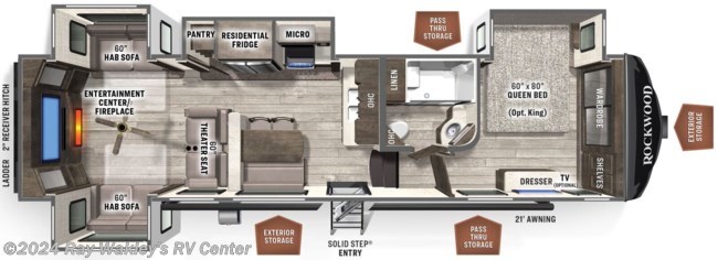 2022 Forest River Rockwood Ultra Lite 2898BS Floorplan