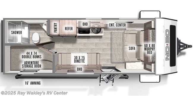 2022 Forest River No Boundaries 19.3 Floorplan