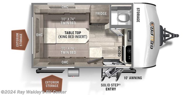 2023 Forest River Rockwood Geo Pro G15TB Floorplan
