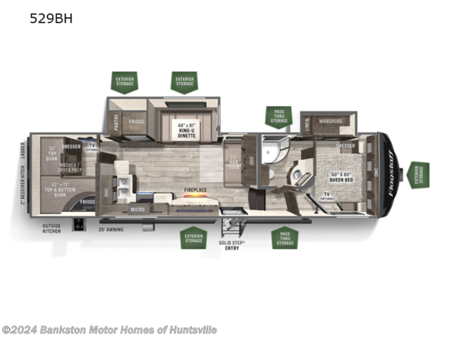 2023 Forest River Flagstaff Super Lite 529BH - New Fifth Wheel For Sale by Bankston Motor Homes of Huntsville in Huntsville, Alabama