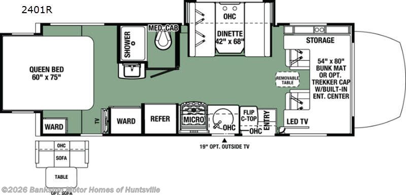 2019 Forest River Forester MBS 2401R - Used Class C For Sale by Bankston Motor Homes of Huntsville in Huntsville, Alabama features Slideout