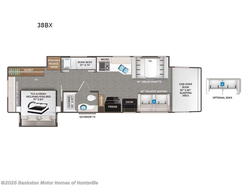 2025 Thor Motor Coach Inception 38BX - New Super C For Sale by Bankston Motor Homes of Huntsville in Huntsville, Alabama features Slideout