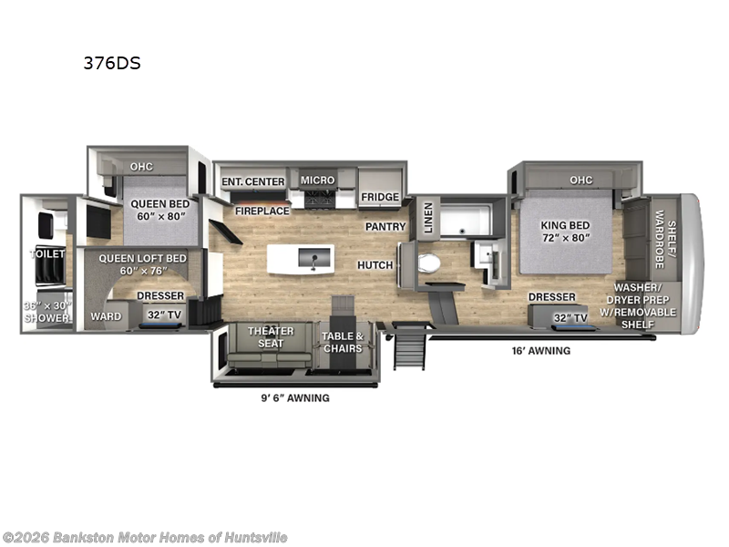 2025 Palomino Columbus 376DS - New Fifth Wheel For Sale by Bankston Motor Homes of Huntsville in Huntsville, Alabama features Slideout