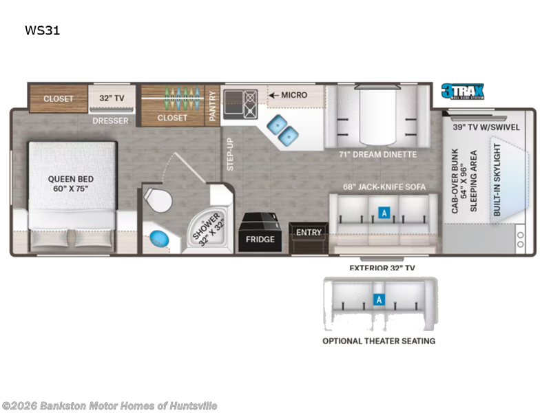 2022 Thor Motor Coach Quantum WS31 - Used Class C For Sale by Bankston Motor Homes of Huntsville in Huntsville, Alabama features Slideout