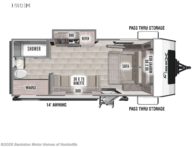 2022 Forest River IBEX 19RBM - Used Travel Trailer For Sale by Bankston Motor Homes of Huntsville in Huntsville, Alabama features Slideout