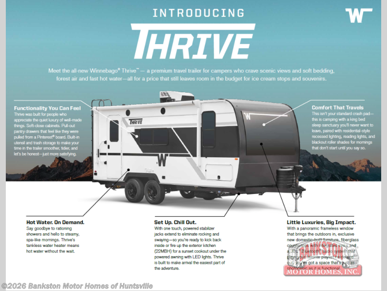 New 2026 Winnebago Thrive 22MBH available in Huntsville, Alabama