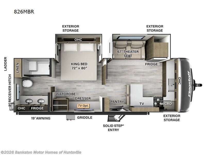 2024 Forest River Flagstaff Classic 826MBR - Used Travel Trailer For Sale by Bankston Motor Homes of Huntsville in Huntsville, Alabama features Slideout