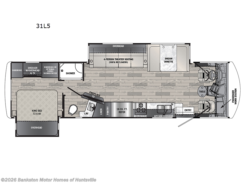 2026 Forest River Georgetown 5 Series 31L5 - New Class A For Sale by Bankston Motor Homes of Huntsville in Huntsville, Alabama features Slideout