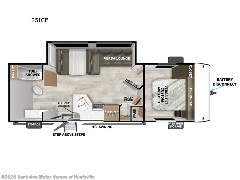 2026 Forest River Wildwood X-Lite 25ICE - New Travel Trailer For Sale by Bankston Motor Homes of Huntsville in Huntsville, Alabama features Slideout