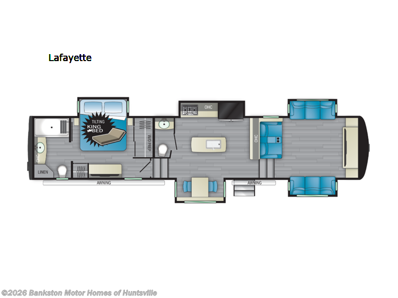 2022 Heartland Landmark Lafayette - Used Fifth Wheel For Sale by Bankston Motor Homes of Huntsville in Huntsville, Alabama features Slideout