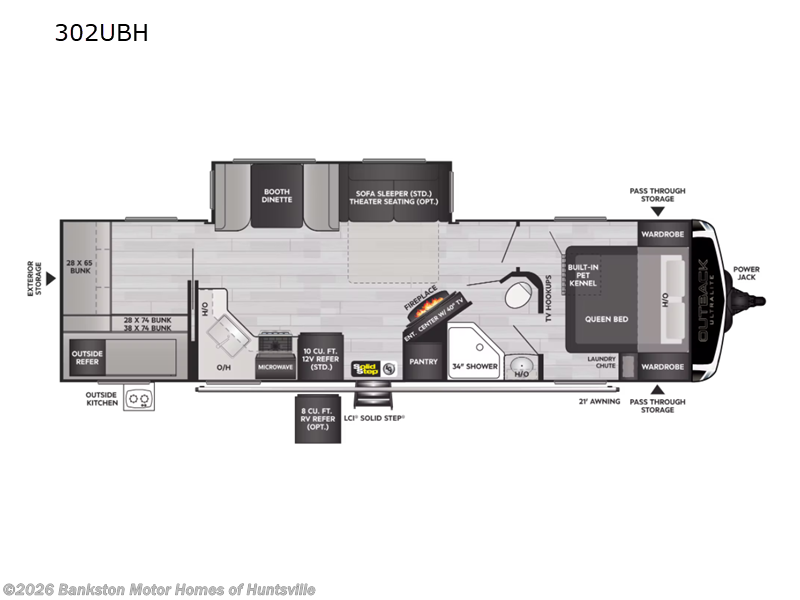 2023 Keystone Outback Ultra Lite 302UBH - Used Travel Trailer For Sale by Bankston Motor Homes of Huntsville in Huntsville, Alabama features Slideout