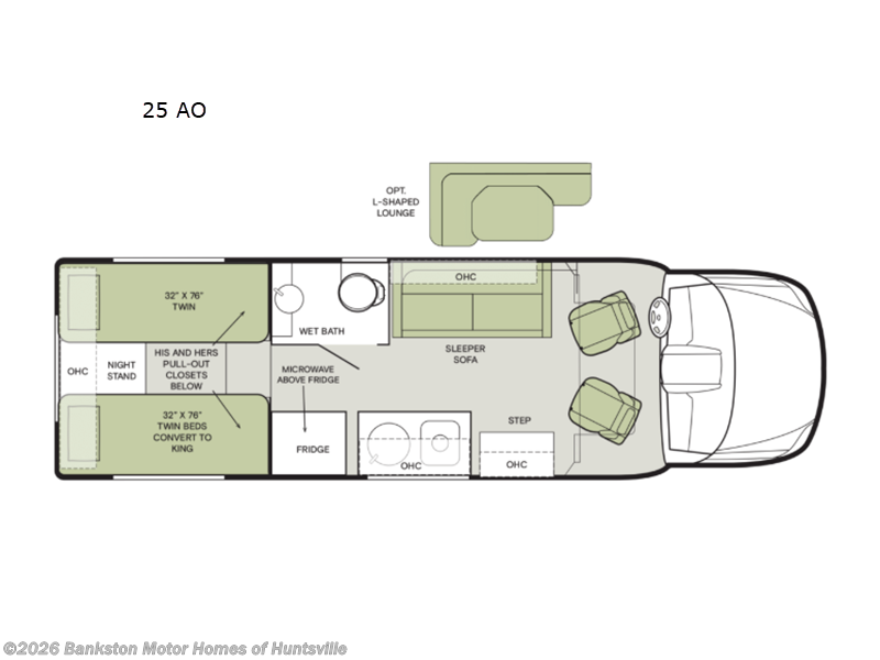2026 Tiffin Open Trail 25 AO - New Class C For Sale by Bankston Motor Homes of Huntsville in Huntsville, Alabama
