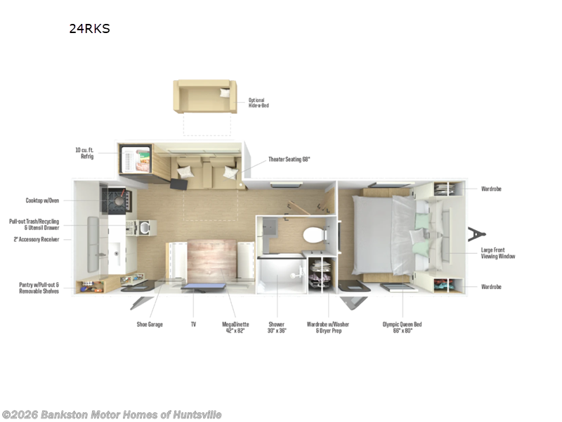 2026 Winnebago Thrive 24RKS - New Travel Trailer For Sale by Bankston Motor Homes of Huntsville in Huntsville, Alabama features Slideout