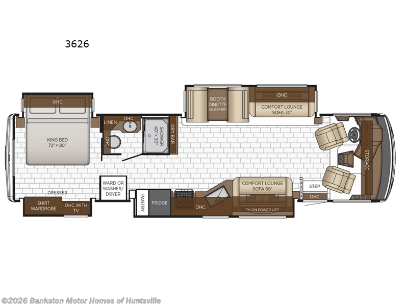 2026 Newmar Bay Star 3626 - New Class A For Sale by Bankston Motor Homes of Huntsville in Huntsville, Alabama features Slideout