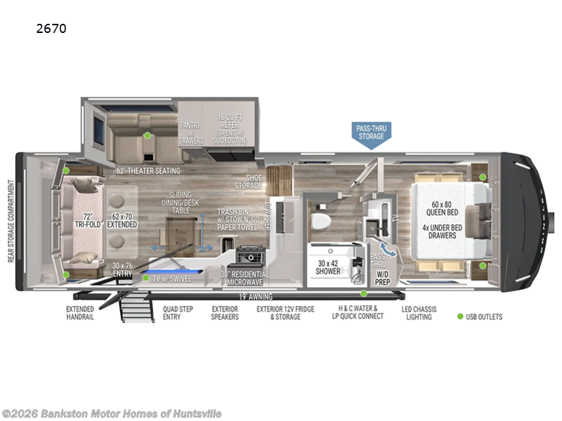 2026 Brinkley RV Model Z 2670 - New Fifth Wheel For Sale by Bankston Motor Homes of Huntsville in Huntsville, Alabama features Slideout