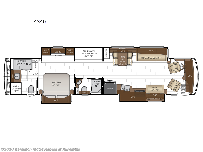 2026 Newmar Dutch Star 4340 - New Class A For Sale by Bankston Motor Homes of Huntsville in Huntsville, Alabama features Slideout