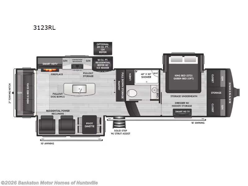 2026 Keystone Montana 3123RL - New Fifth Wheel For Sale by Bankston Motor Homes of Huntsville in Huntsville, Alabama features Slideout