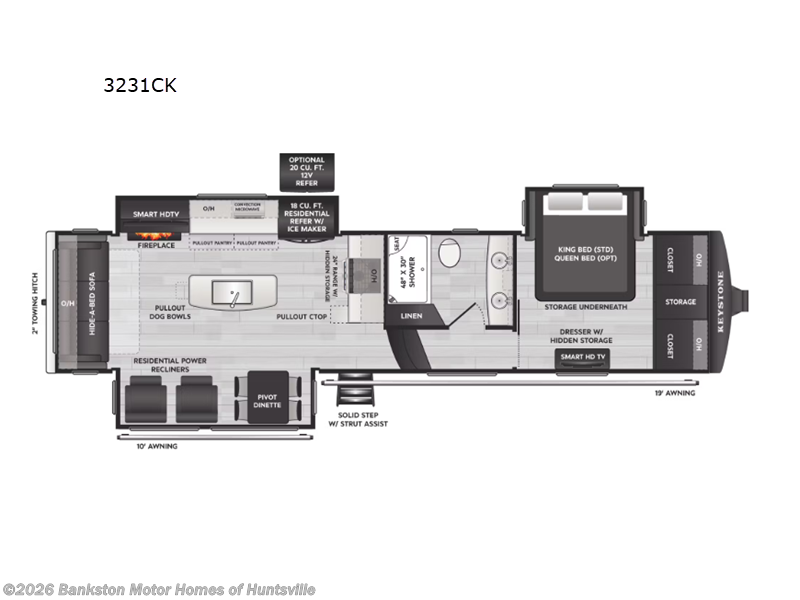 2026 Keystone Montana 3231CK - New Fifth Wheel For Sale by Bankston Motor Homes of Huntsville in Huntsville, Alabama features Slideout