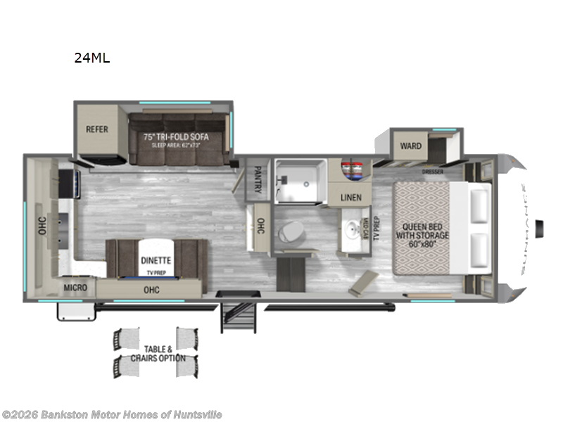 2026 Heartland Sundance 24ML - New Fifth Wheel For Sale by Bankston Motor Homes of Huntsville in Huntsville, Alabama features Slideout