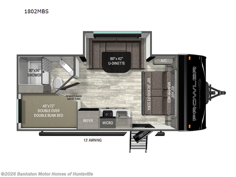 2026 Heartland Prowler 1802MBS - New Travel Trailer For Sale by Bankston Motor Homes of Huntsville in Huntsville, Alabama features Slideout