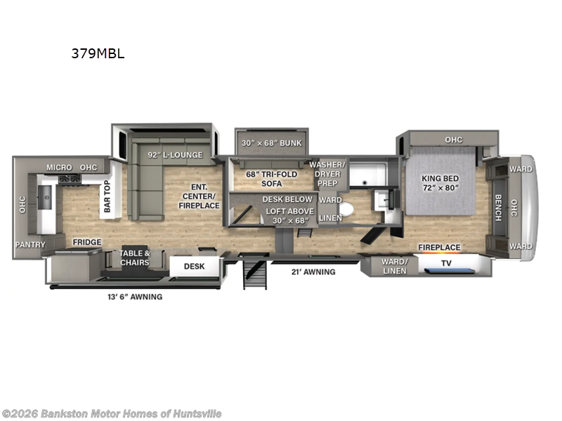 2026 Palomino Columbus 379MBL - New Fifth Wheel For Sale by Bankston Motor Homes of Huntsville in Huntsville, Alabama features Slideout