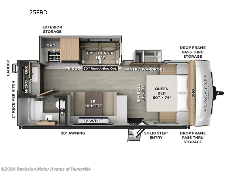 2026 Forest River Flagstaff Micro Lite 25FBD - New Travel Trailer For Sale by Bankston Motor Homes of Huntsville in Huntsville, Alabama features Slideout