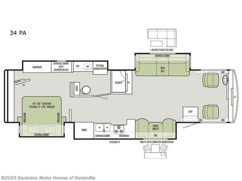 2018 Tiffin Allegro 34 PA - Used Class A For Sale by Bankston Motor Homes of Huntsville in Huntsville, Alabama features Slideout