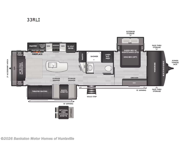 2026 Keystone Cougar Half-Ton 33RLI - New Travel Trailer For Sale by Bankston Motor Homes of Huntsville in Huntsville, Alabama features Slideout