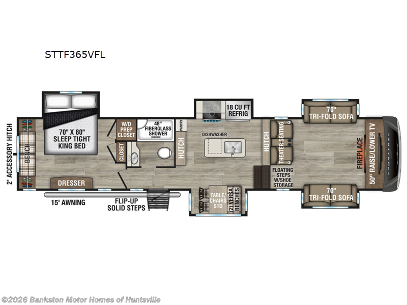 2026 Venture RV SportTrek Touring Edition STTF365VFL - New Fifth Wheel For Sale by Bankston Motor Homes of Huntsville in Huntsville, Alabama features Slideout