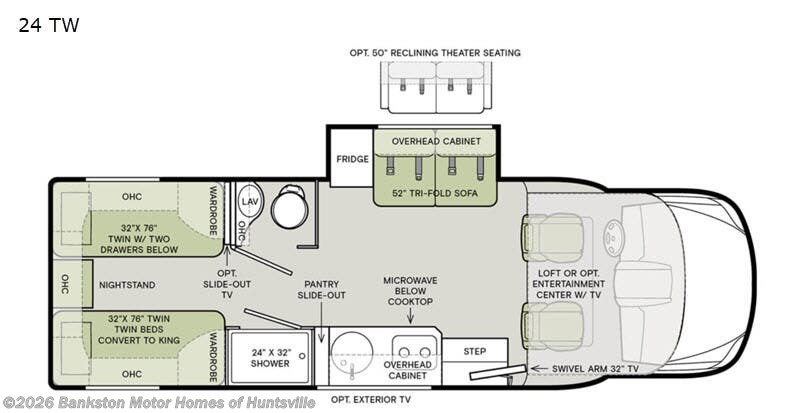 2020 Tiffin Wayfarer 24 TW - Used Class C For Sale by Bankston Motor Homes of Huntsville in Huntsville, Alabama features Slideout