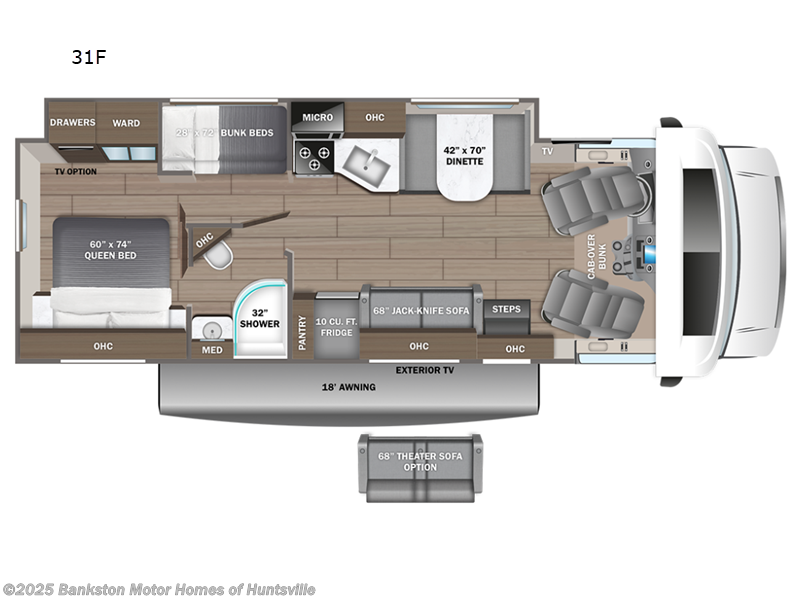 2026 Entegra Coach Esteem 31F - New Class C For Sale by Bankston Motor Homes of Huntsville in Huntsville, Alabama features Slideout