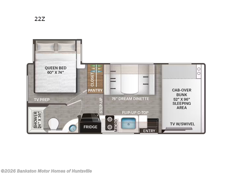 2026 Thor Motor Coach Chateau 22Z - New Class C For Sale by Bankston Motor Homes of Huntsville in Huntsville, Alabama features Slideout