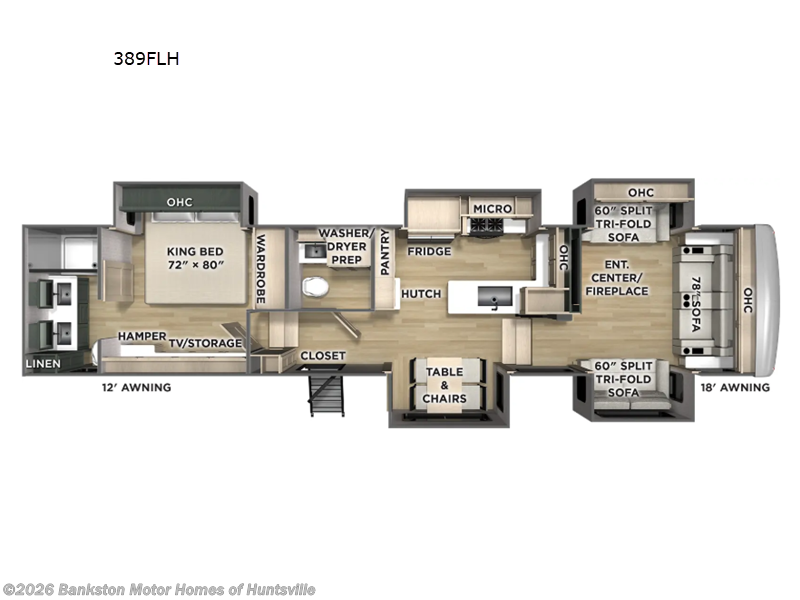 2026 Forest River Columbus 389FLH - New Fifth Wheel For Sale by Bankston Motor Homes of Huntsville in Huntsville, Alabama features Slideout