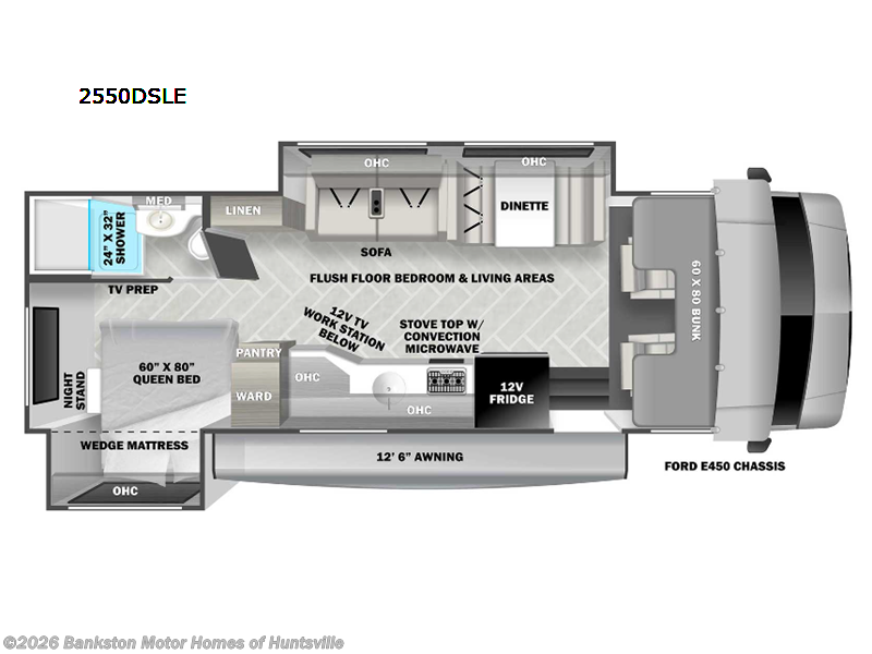 2024 Forest River Sunseeker LE 2550DSLE Ford - Used Class C For Sale by Bankston Motor Homes of Huntsville in Huntsville, Alabama features Slideout