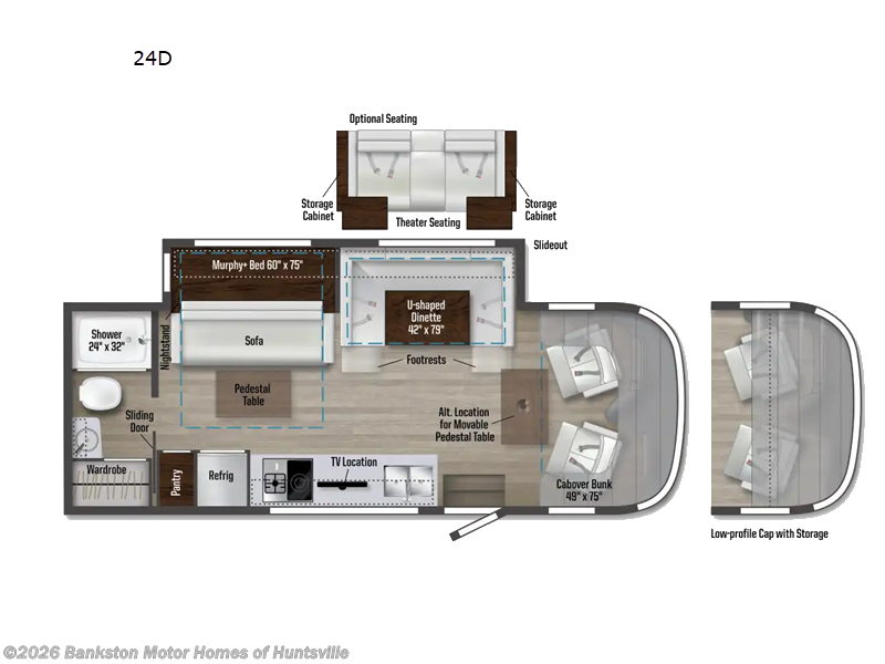 2026 Winnebago View 24D - New Class C For Sale by Bankston Motor Homes of Huntsville in Huntsville, Alabama features Slideout
