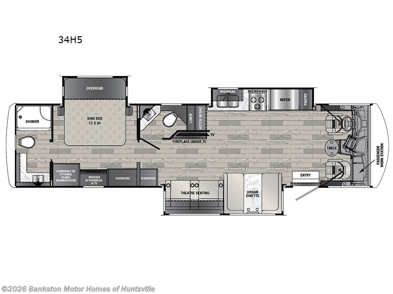 2026 Forest River Georgetown 5 Series 34H5 - New Class A For Sale by Bankston Motor Homes of Huntsville in Huntsville, Alabama features Slideout