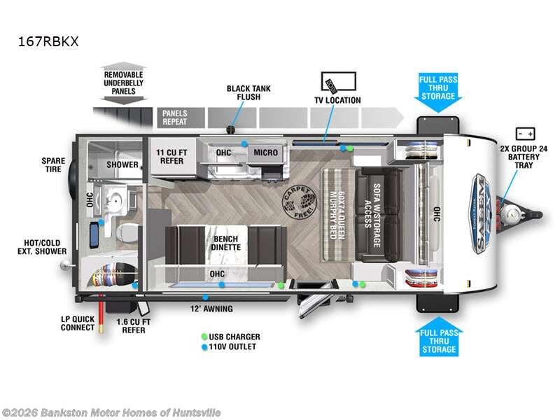 2022 Forest River Salem FSX 167RBKX - Used Travel Trailer For Sale by Bankston Motor Homes of Huntsville in Huntsville, Alabama